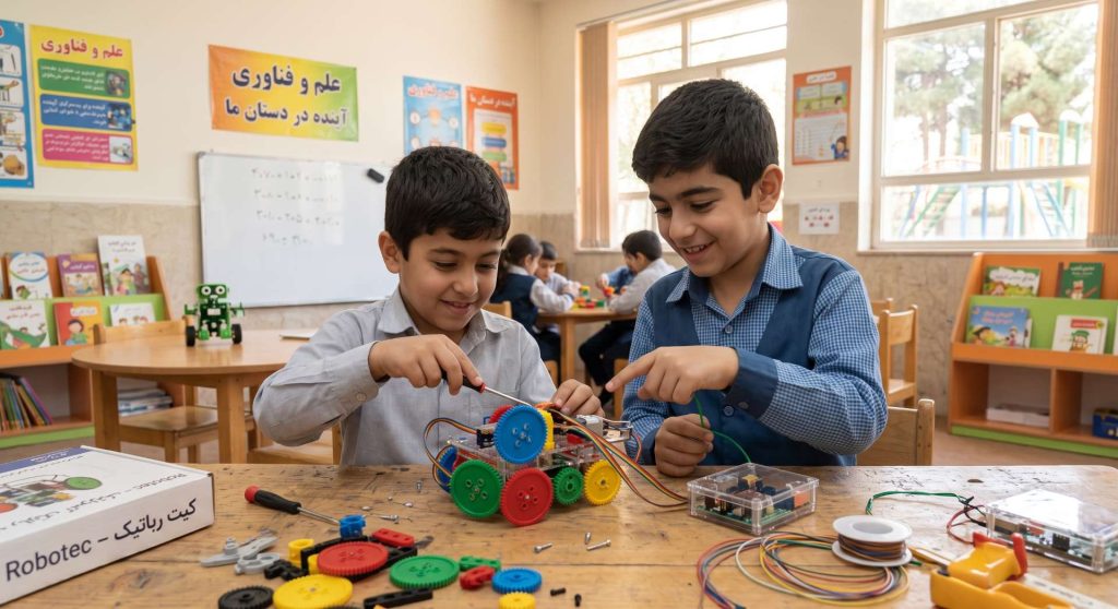 کلاس های فوق برنامه رباتیک و مهارتی در دبستان پسرانه